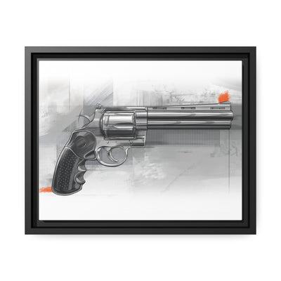 Stainless .44 Mag Revolver Painting - Black Framed Wrapped Canvas - Value Collection