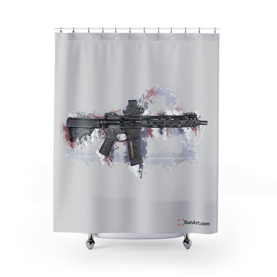 Defending Freedom - Virginia - AR-15 State Shower Curtains - White State