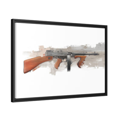 The “OG” Mobster Machine Gun - Black Framed Wrapped Canvas - Value Collection