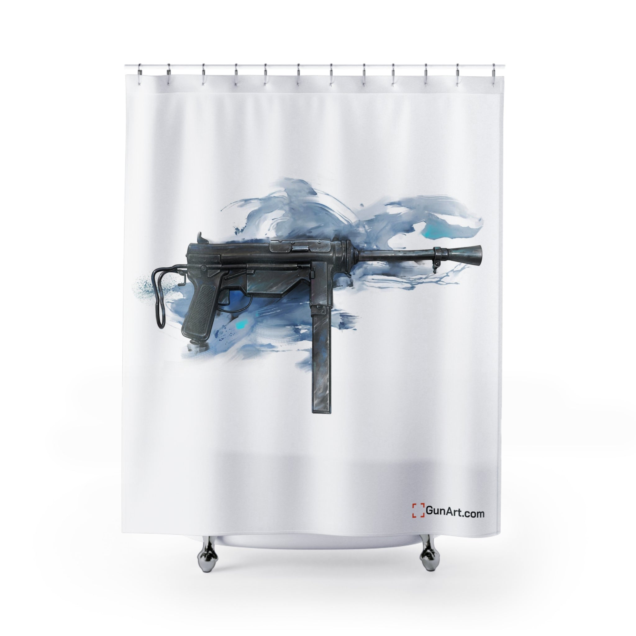Grease Gun Shower Curtains Gun Art