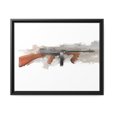 The “OG” Mobster Machine Gun - Black Framed Wrapped Canvas - Value Collection