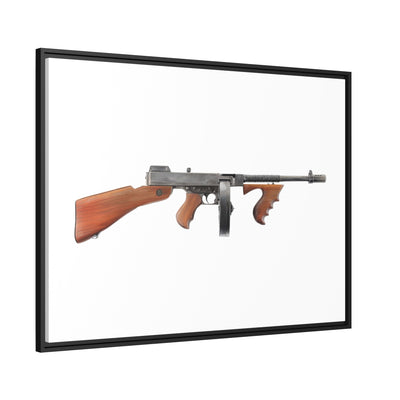 The “OG” Mobster Machine Gun - Just The Piece - Black Framed Wrapped Canvas - Value Collection