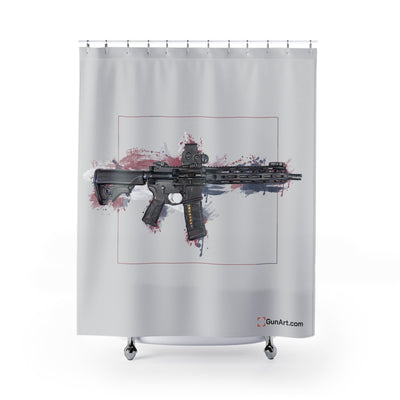 Defending Freedom - Wyoming - AR-15 State Shower Curtains - Colored State