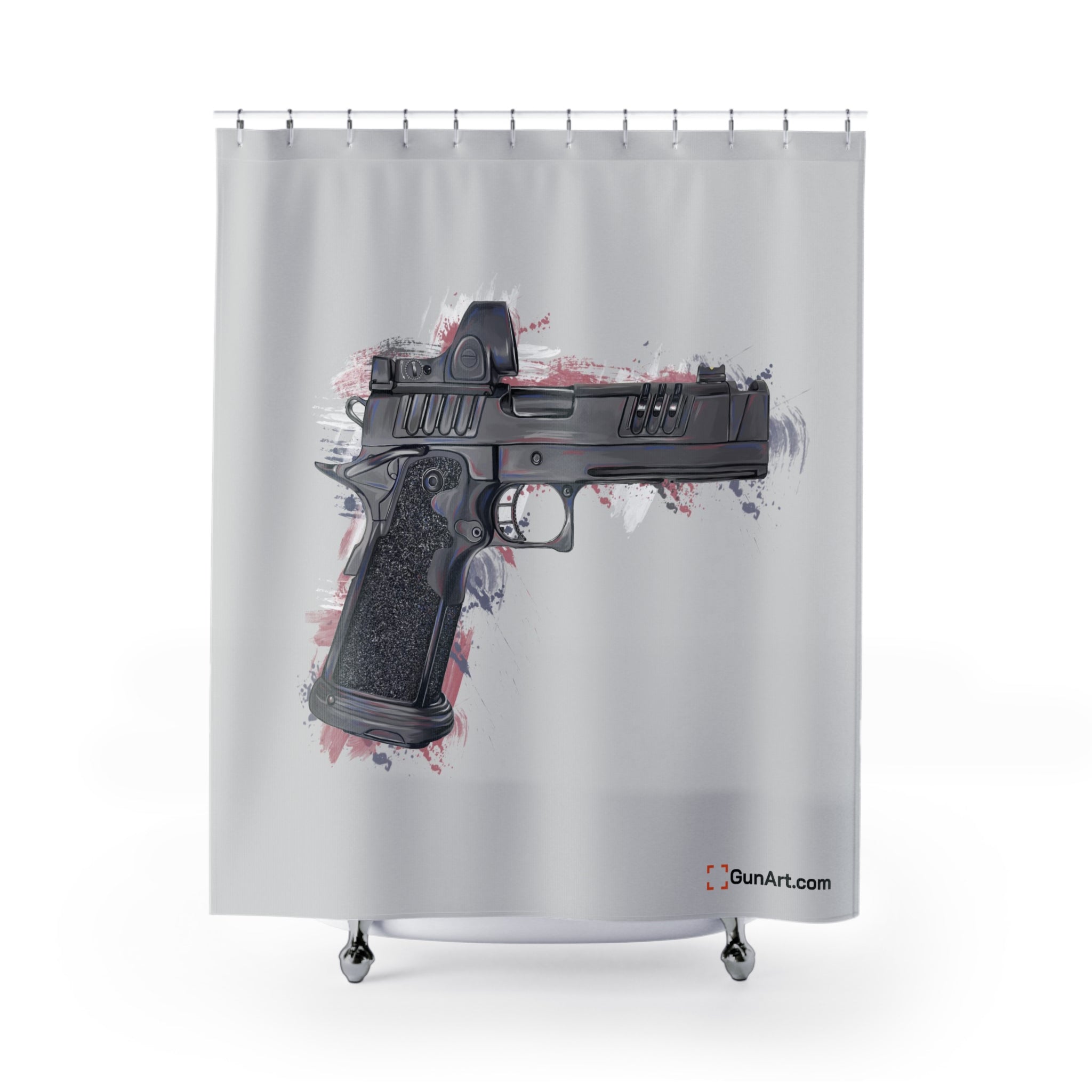 2011 Delta Pistol Shower Curtains Gun Art