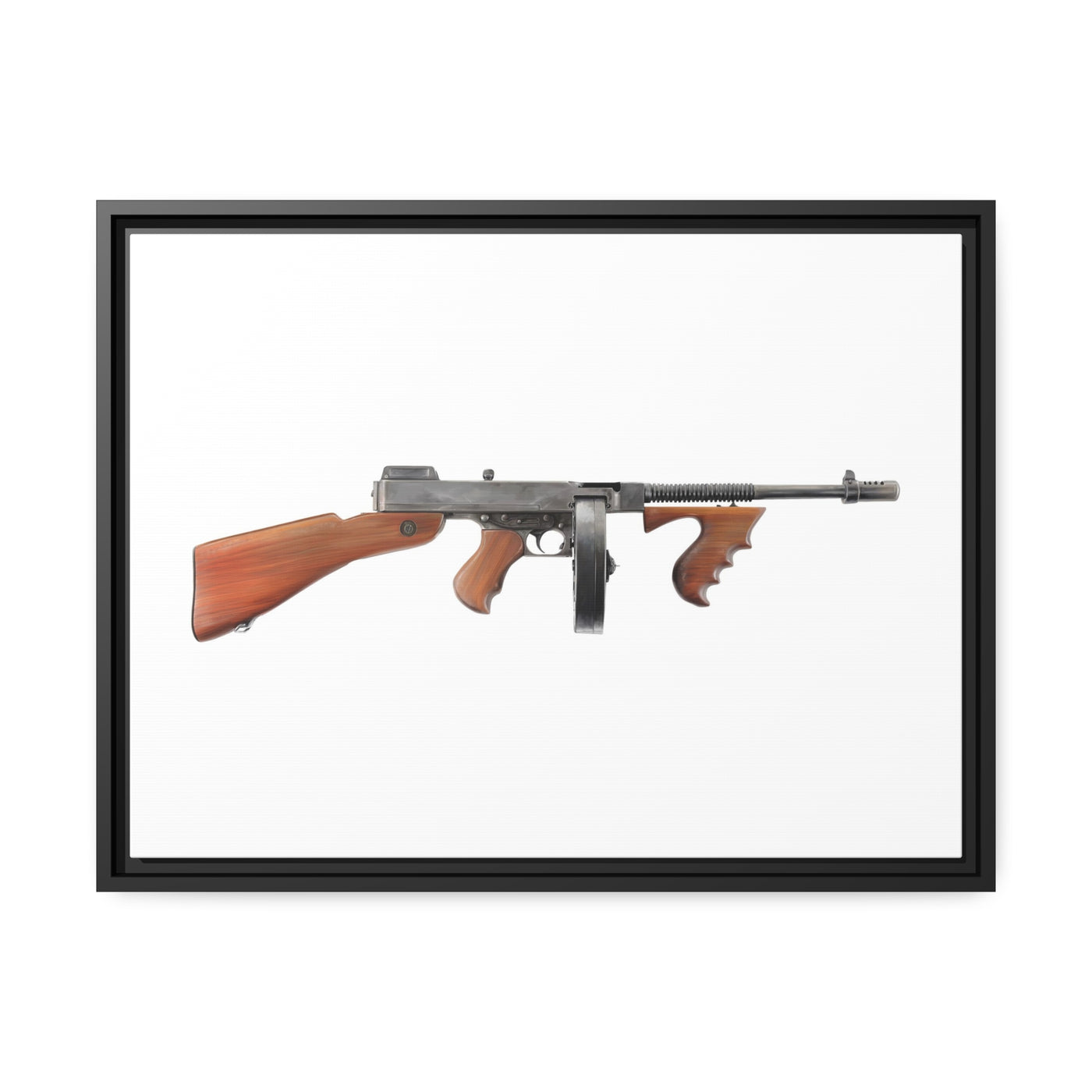 The “OG” Mobster Machine Gun - Just The Piece - Black Framed Wrapped Canvas - Value Collection