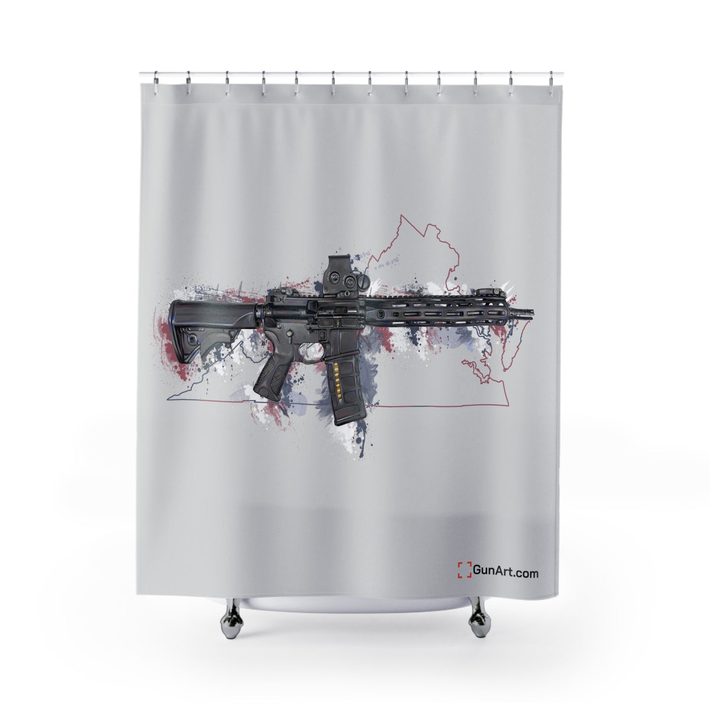 Defending Freedom - Virginia - AR-15 State Shower Curtains - Colored State