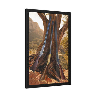 The Three Amigos - 3 Lever Actions Painting - Black Frame - Value Collection