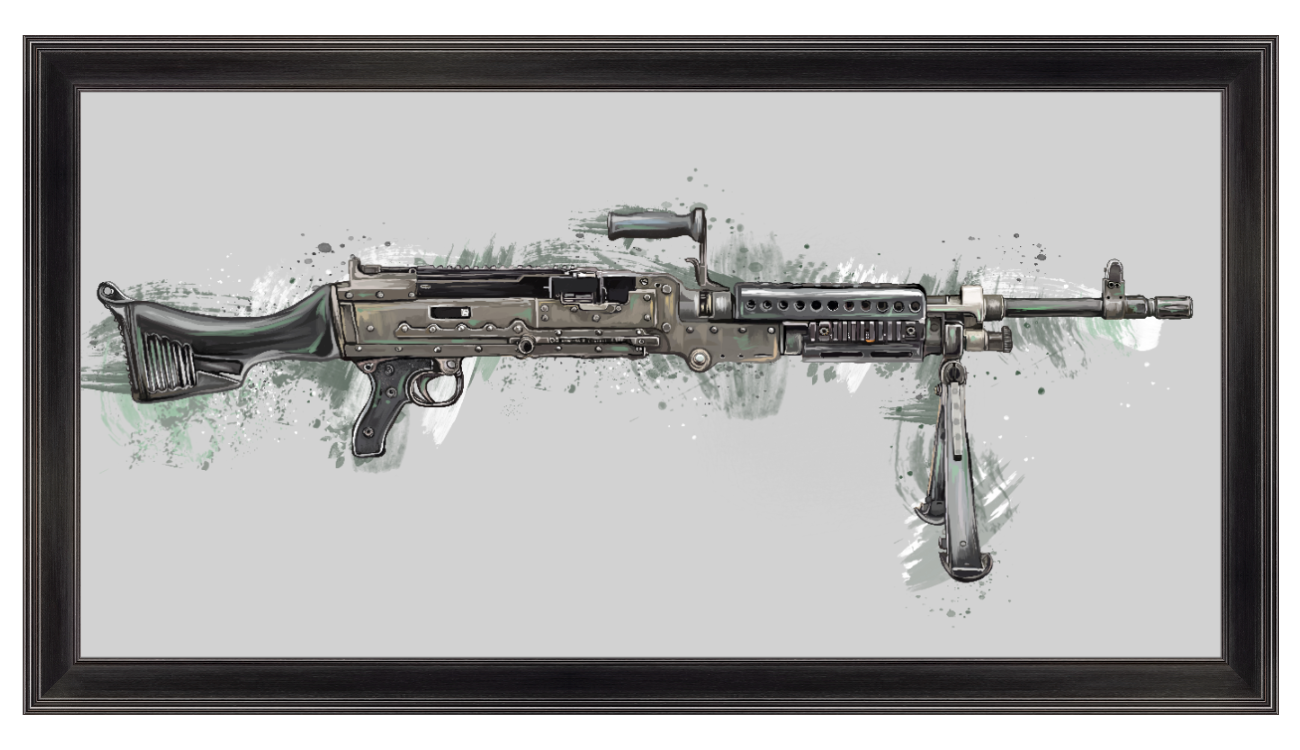 M240B Belt Fed 7.62x51 Machine Gun Painting Gun Art