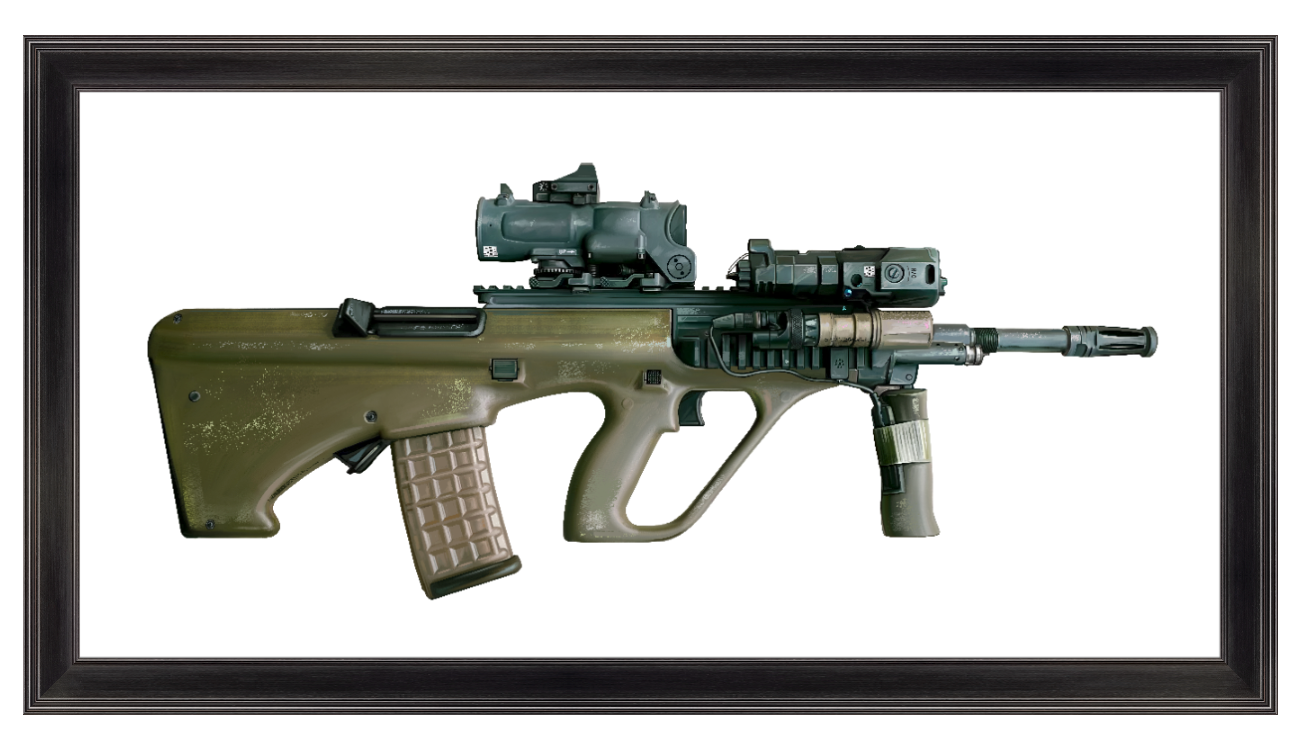 Universal Army Bullpup Rifle Painting - Just The Piece – Gun Art