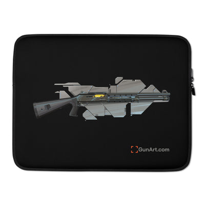 Special Ops Shotgun 12 Gauge Laptop Sleeve - Black Background
