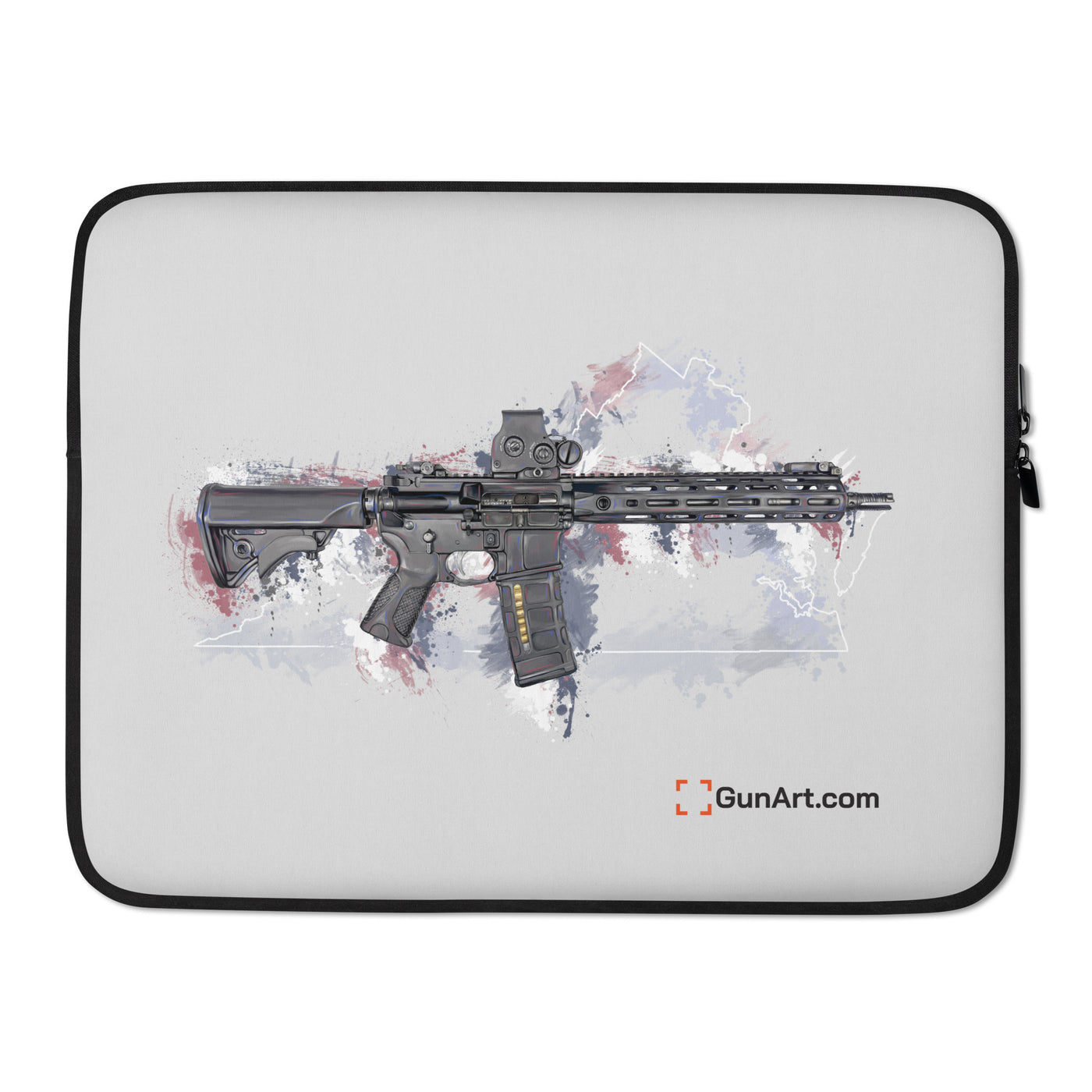 Defending Freedom - Virginia - AR-15 State Laptop Sleeve - White State