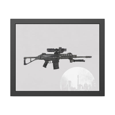 The Urban Sniper Painting - White Background - Black Frame - Value Collection