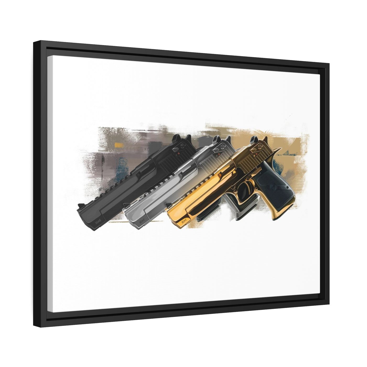 Super Power Pistol Trio - Black Framed Wrapped Canvas - Value Collection
