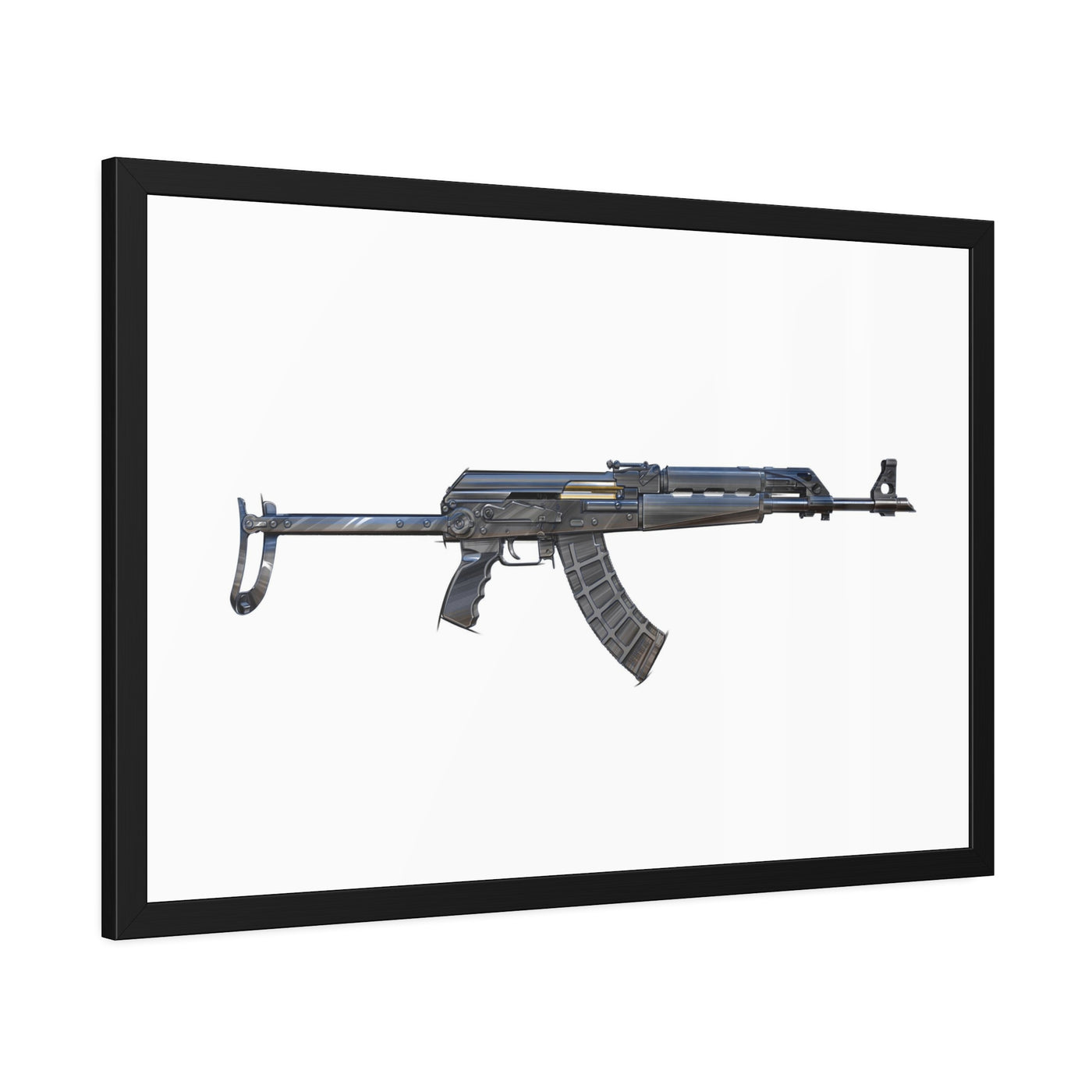 The Paratrooper AK-47 Painting - Just The Piece - Black Frame - Value Line