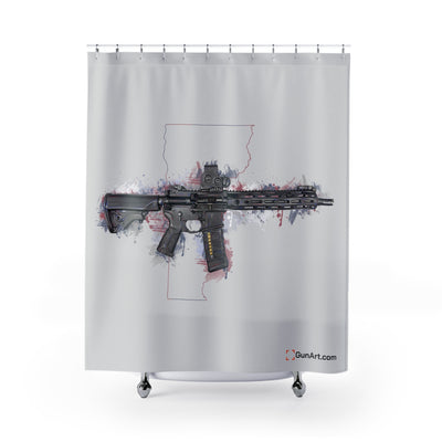 Defending Freedom - Vermont - AR-15 State Shower Curtains - Colored State