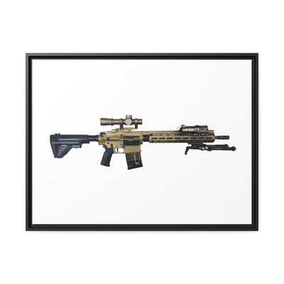 German 7.62x51mm AR10 Battle Rifle Painting - Just The Piece - Black Framed Wrapped Canvas - Value Collection