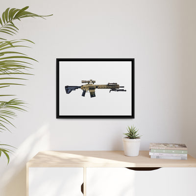 German 7.62x51mm AR10 Battle Rifle Painting - Just The Piece - Black Framed Wrapped Canvas - Value Collection