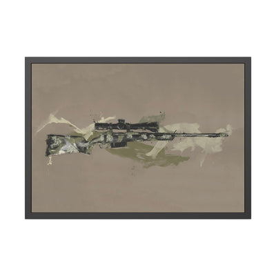 The Harvester - Long Range Hunting Rifle Painting (Minimal) - Black Frame - Value Collection