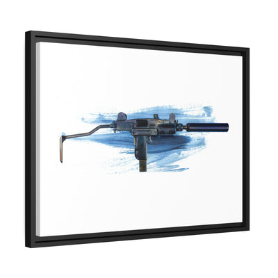 The Miniature Menace - Full Auto Subgun Painting - Black Framed Wrapped Canvas - Value Collection