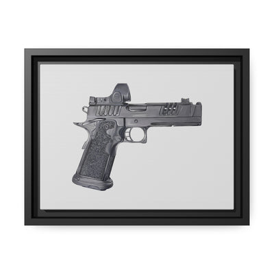 2011 Delta Pistol Painting - Just The Piece - Black Framed Wrapped Canvas - Value Collection