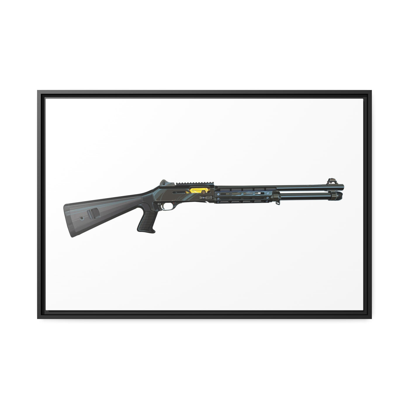 Special Ops Shotgun 12 Gauge Painting - Just the Piece - Black Framed Wrapped Canvas - Value Collection