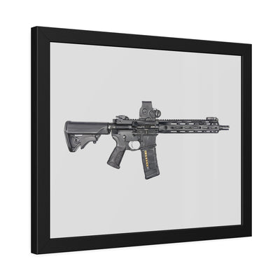 Defending Freedom - AR-15 State Painting - Just The Piece - Black Frame - Value Collection