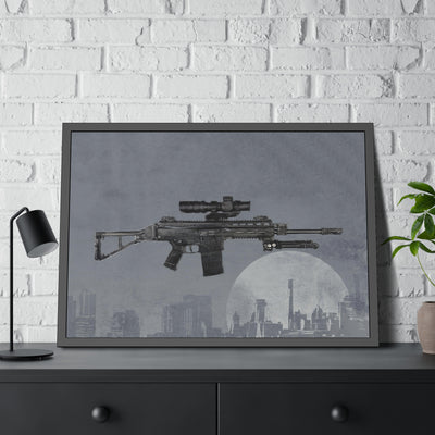The Urban Sniper Painting - Grey Background - Black Frame - Value Collection