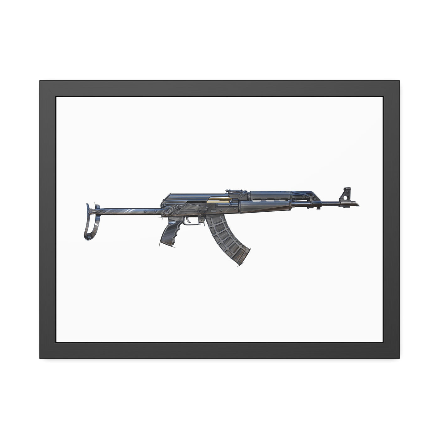 The Paratrooper AK-47 Painting - Just The Piece - Black Frame - Value Line