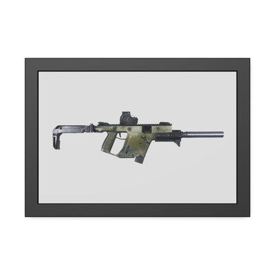 The Vindicator - Suppressed SMG Painting - Just The Piece - Black Frame - Value Collection