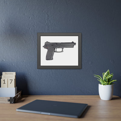 Tactical .45 ACP Poly Pistol Painting - Just The Piece - Black Frame - Value Collection