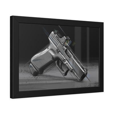 The Last Resort - OG Grey Poly Pistol Painting - Black Frame -Value Collection
