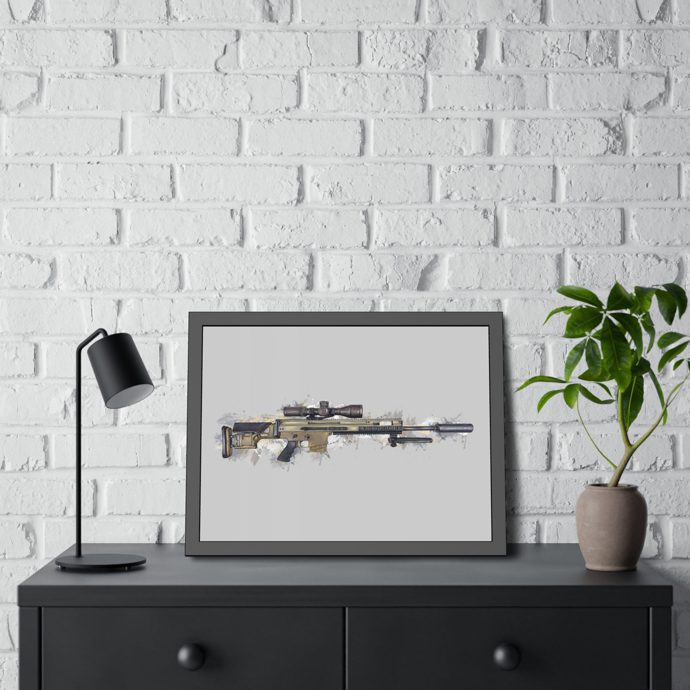 Socom Sniper Rifle Painting - Black Frame - Value Collection