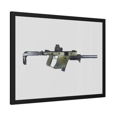 The Vindicator - Suppressed SMG Painting - Just The Piece - Black Frame - Value Collection