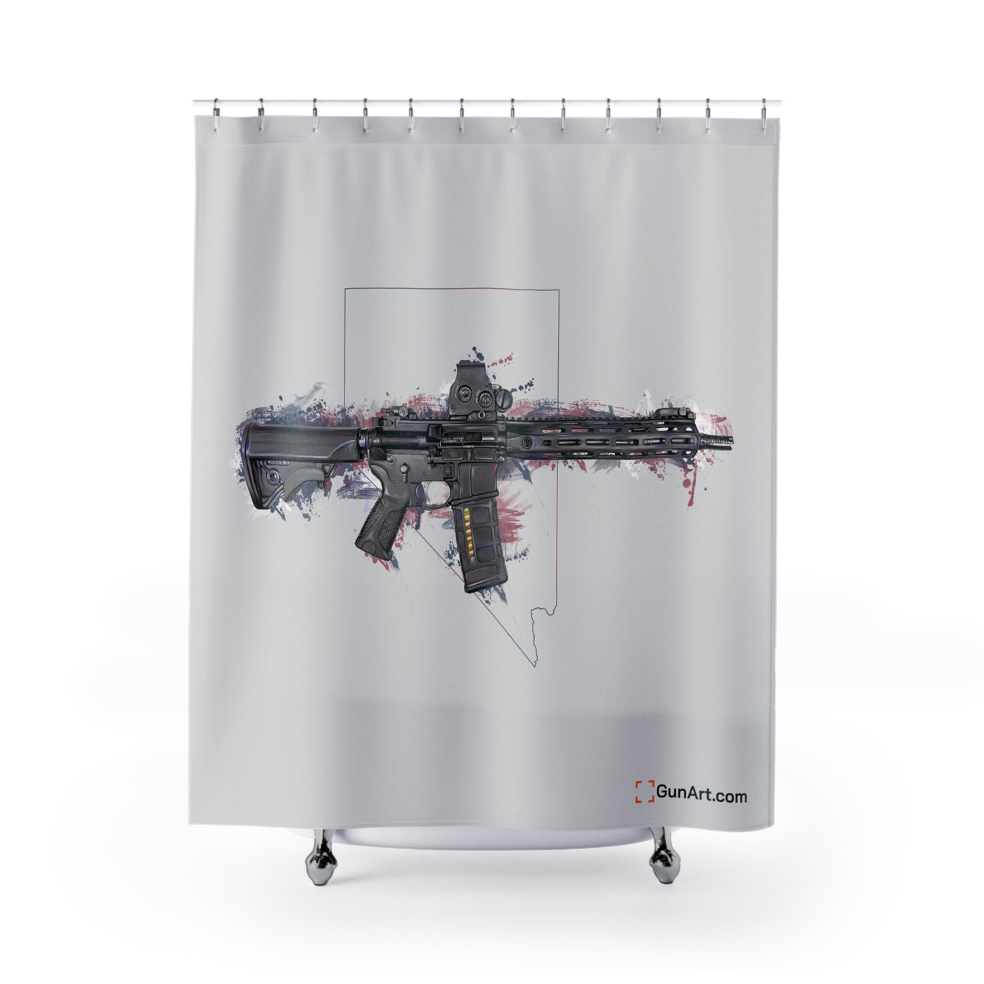 Defending Freedom - Nevada - AR-15 State Shower Curtains - Colored State