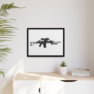 The Urban Sniper Painting - Just The Piece - Black Framed Wrapped Canvas - Value Collection