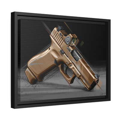 The Last Resort - OG Tan Poly Pistol Painting - Black Framed Wrapped Canvas - Value Collection