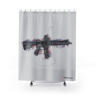 Defending Freedom - New Hampshire - AR-15 State Shower Curtains - Colored State