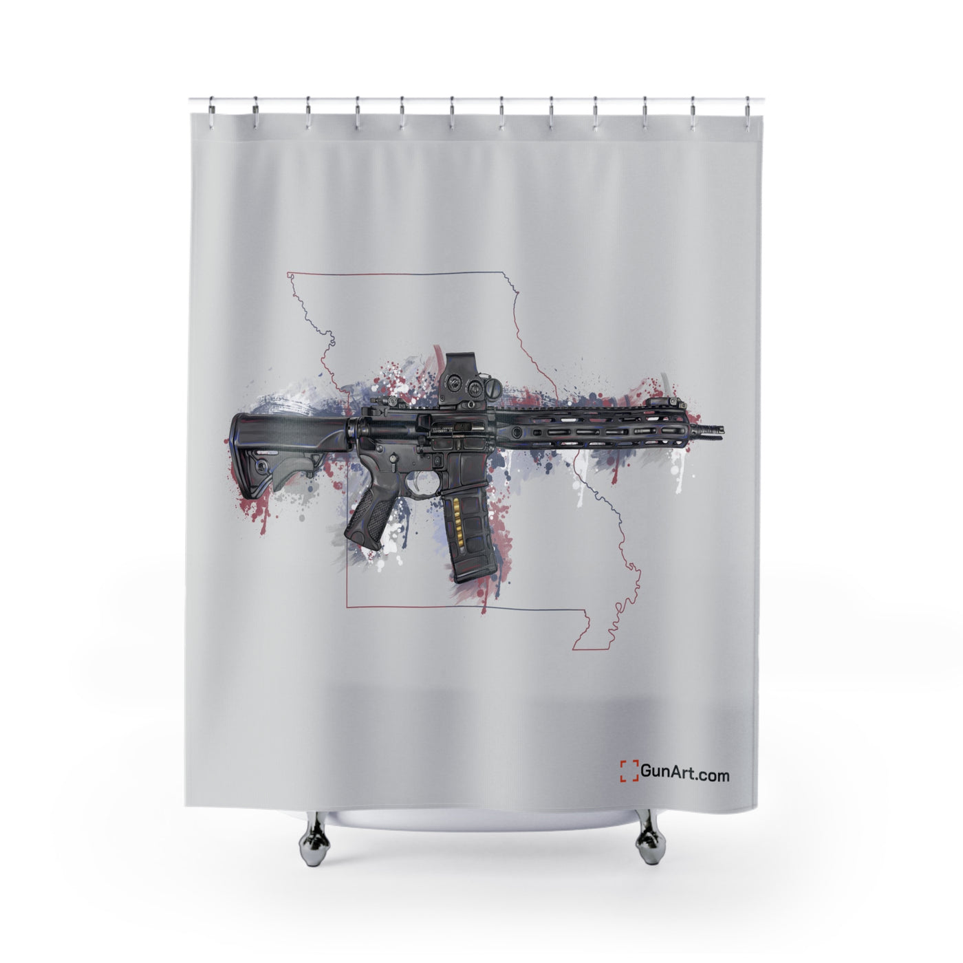 Defending Freedom - Missouri - AR-15 State Shower Curtains - Colored State