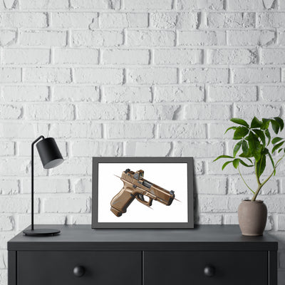 The Last Resort - OG Tan Poly Pistol Painting - Just The Piece - Black Frame - Value Collection