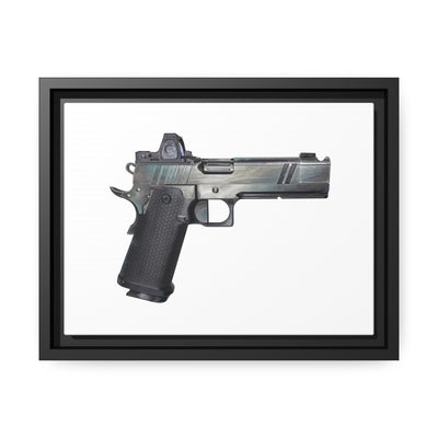 2011 Bravo - Pistol Painting - Just The Piece - Black Framed Wrapped Canvas - Value Collection