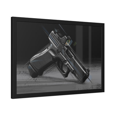 The Last Resort - OG Black Poly Pistol Painting - Black Frame - Value Collection