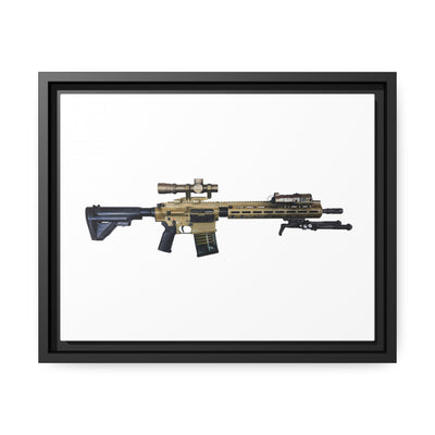 German 7.62x51mm AR10 Battle Rifle Painting - Just The Piece - Black Framed Wrapped Canvas - Value Collection