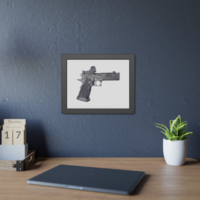 2011 Delta Pistol Painting - Just The Piece - Black Frame - Value Collection