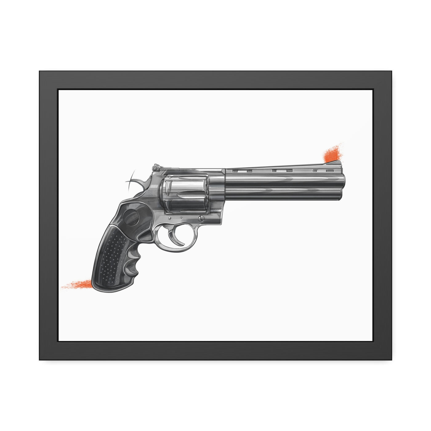 Stainless .44 Mag Revolver Painting - Just The Piece - Black Frame - Value Collection