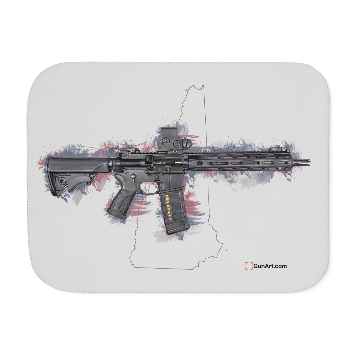 Defending Freedom - New Hampshire - AR-15 State Sherpa Blanket - Colored State