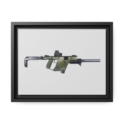 The Vindicator - Suppressed SMG Painting - Just The Piece - Black Framed Wrapped Canvas - Value Collection