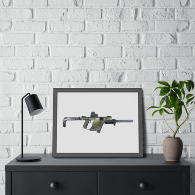 The Vindicator - Suppressed SMG Painting - Just The Piece - Black Frame - Value Collection