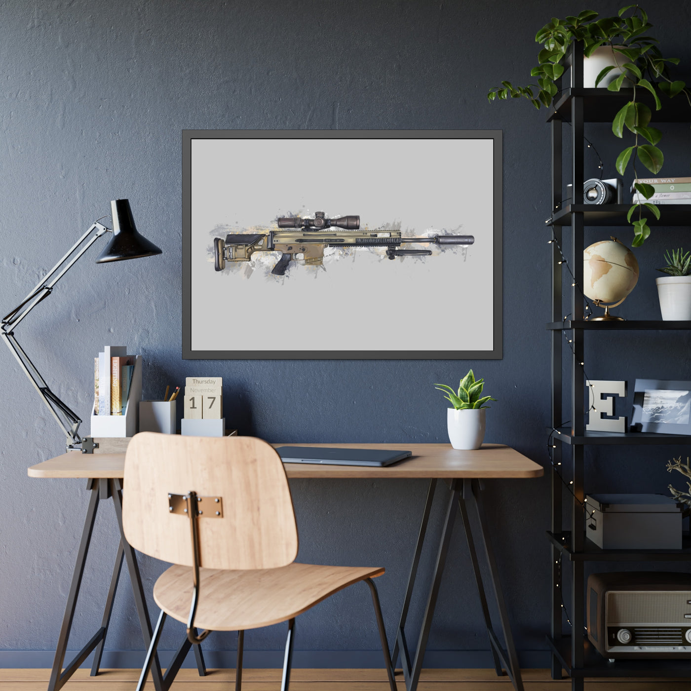 Socom Sniper Rifle Painting - Black Frame - Value Collection