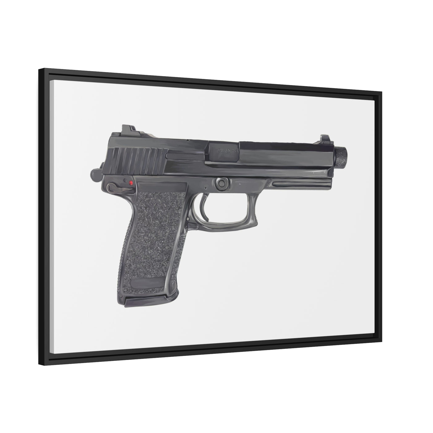 Tactical .45 ACP Poly Pistol Painting - Just The Piece - Black Framed Wrapped Canvas - Value Collection