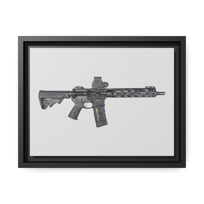 Defending Freedom - AR-15 State Painting - Just The Piece - Black Framed Wrapped Canvas - Value Collection